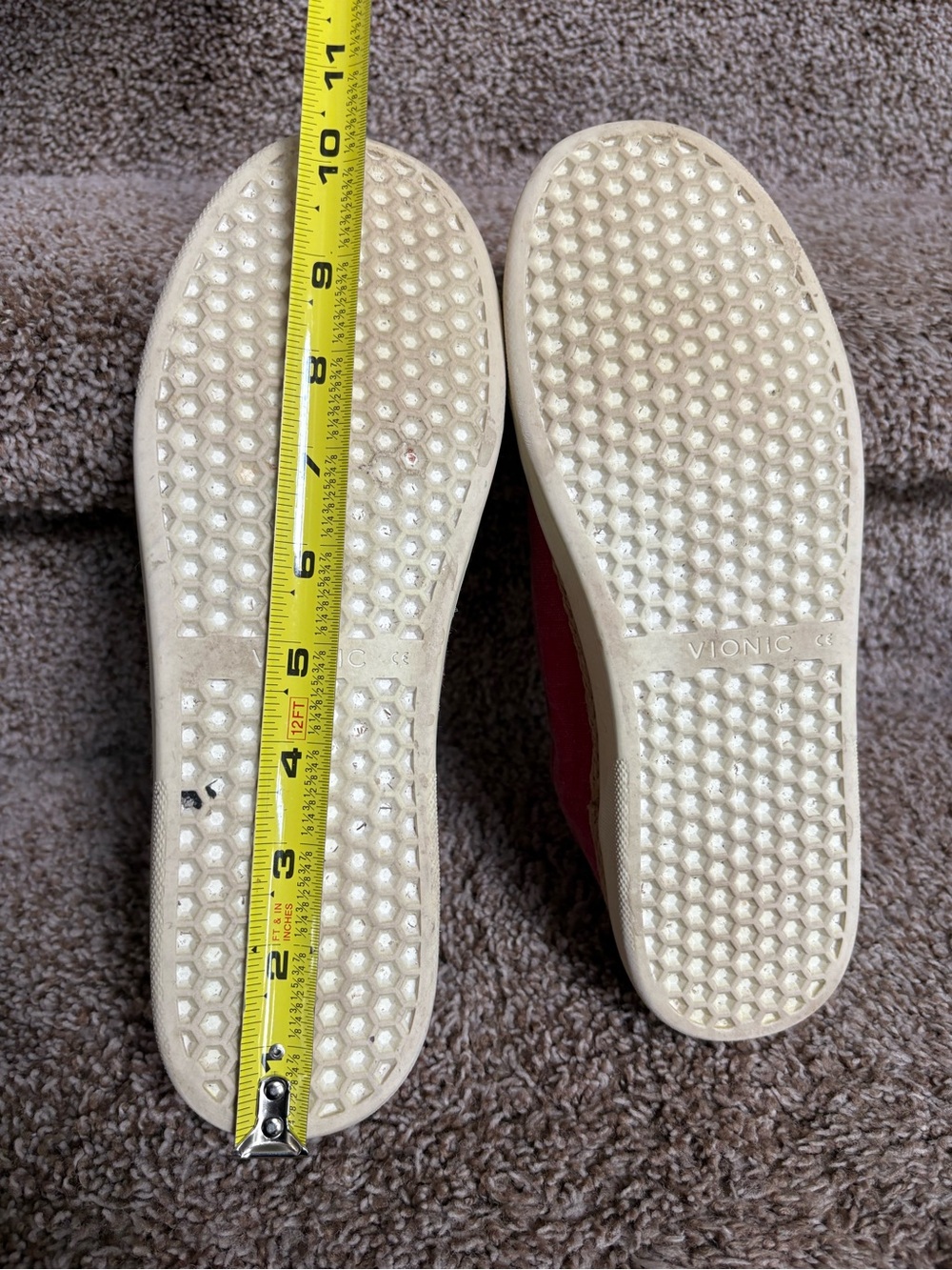 Vionic Women's Red Jean Fabric Sneaker Shoes. - Picture 12 of 14